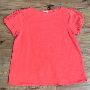 Hayden Coral Ruffle Sleeve Tee